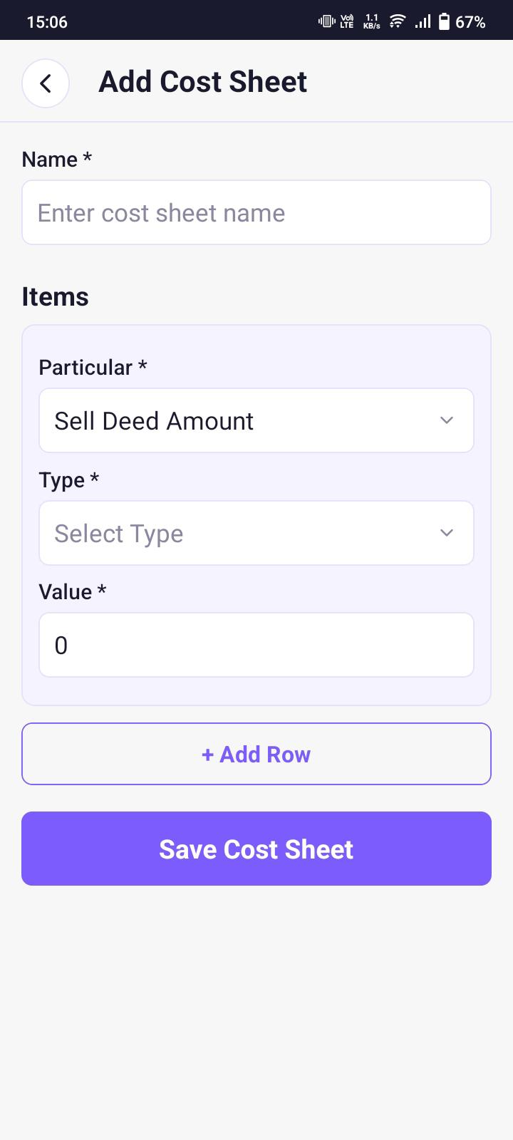 Cost Sheets on the Go